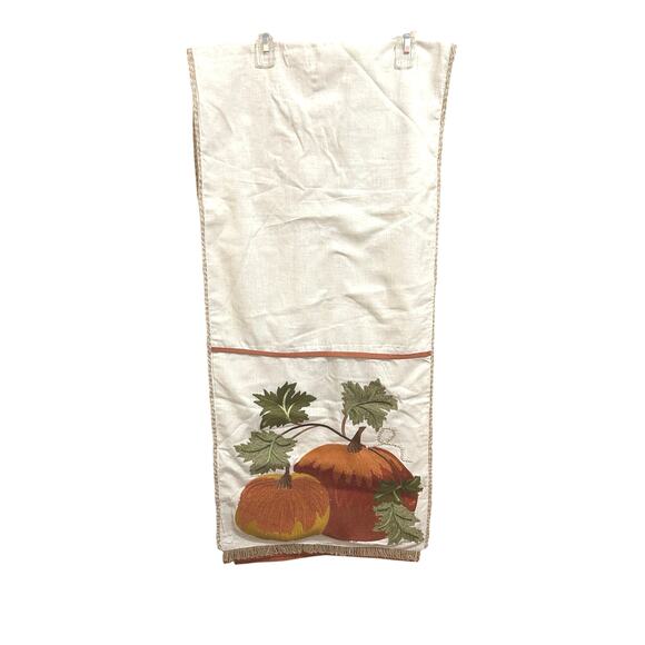 Beautiful Embroidered Fall Harvest Pumpkin Table Runner Handmade in India - Picture 1 of 5